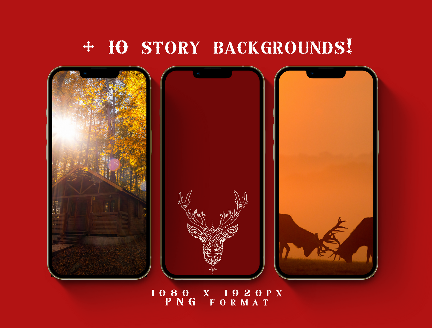 Redneck Country Instagram highlight covers + story backgrounds - Red hunting camo - Western IG icons | deer elk bear hunter social media