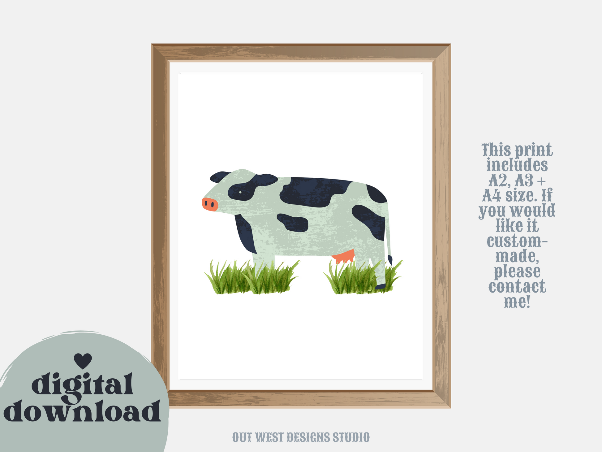 Cute farm animal prints - babies, toddler boys nursery home wall decor - farming baby animal water-color kids bedroom