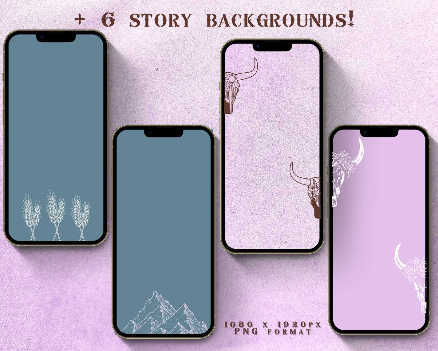 Wild West Cowgirl Instagram highlight covers + story backgrounds - Lavender purple + brown western rodeo IG icons for social media