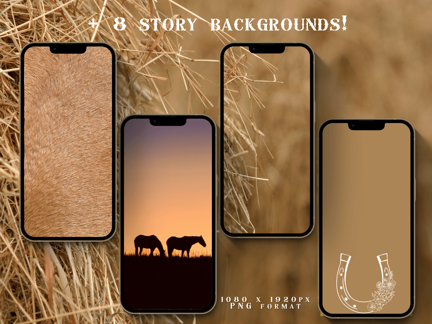 Equestrian horse riding Instagram highlight covers + story backgrounds - Hay tan show jumping, pony, dressage, rodeo cowgirl IG icons