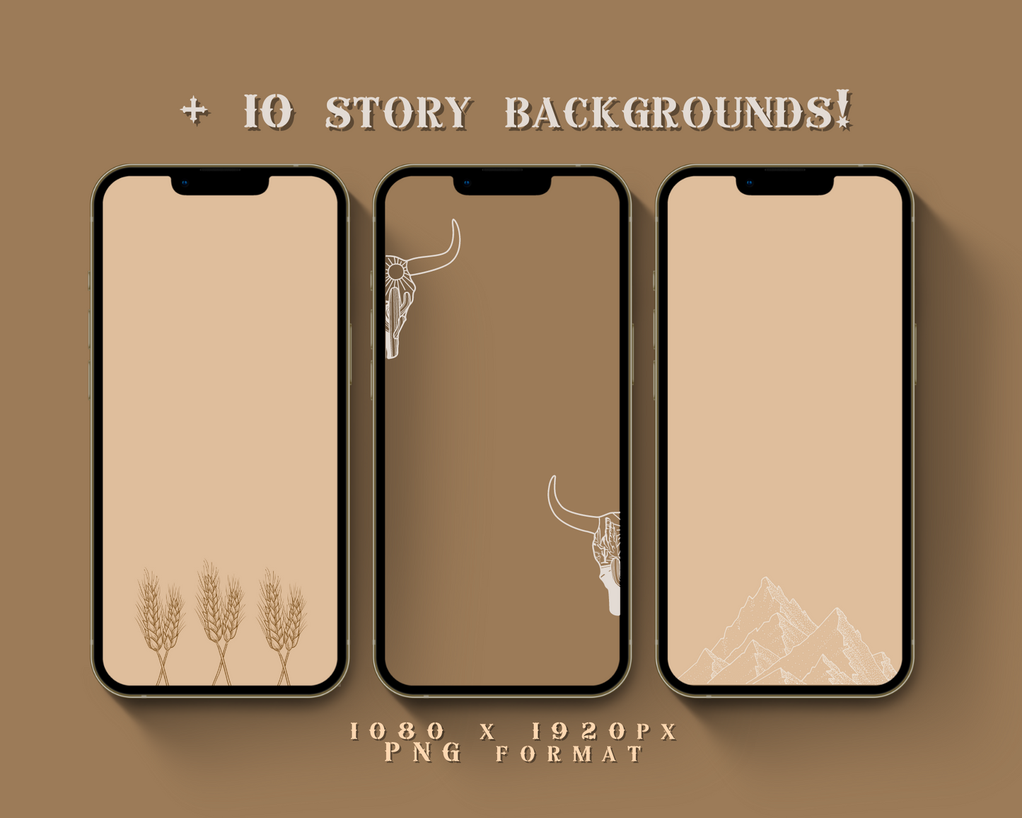 Wild West Cowgirl Instagram highlight covers + story backgrounds - Neutral