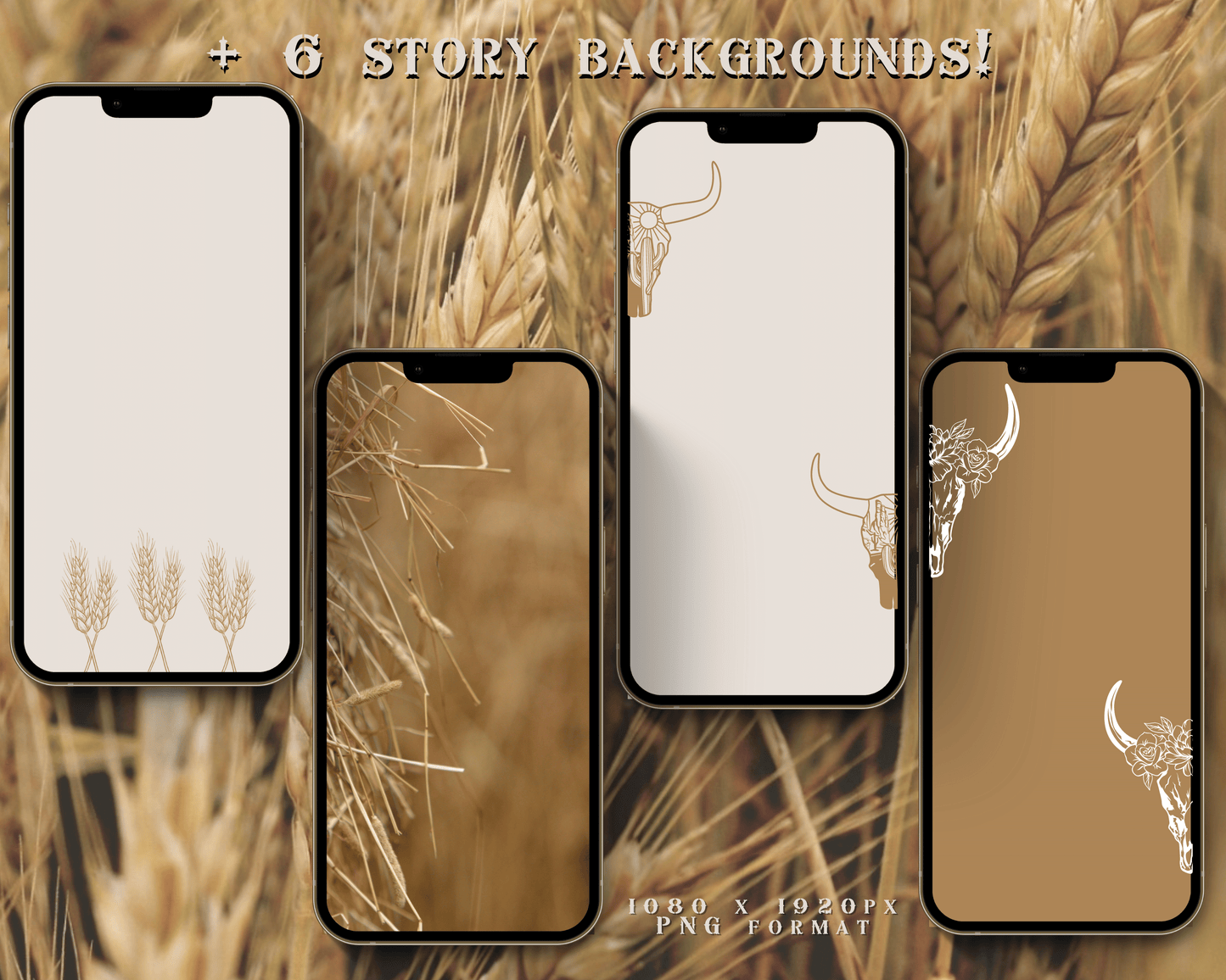 Wild West Cowgirl Instagram highlight covers + story backgrounds - Hay caramel brown cream + white western rodeo IG icons for social media