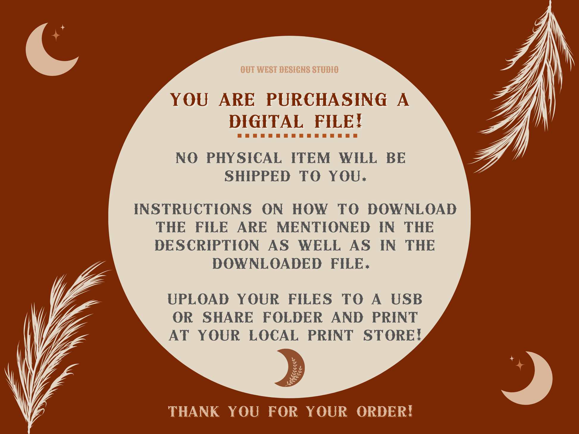 Printable Cowgirl Desert set of 3 prints in rust + cream color - Western home decor - Poster wall art long horn, cactus, south western!