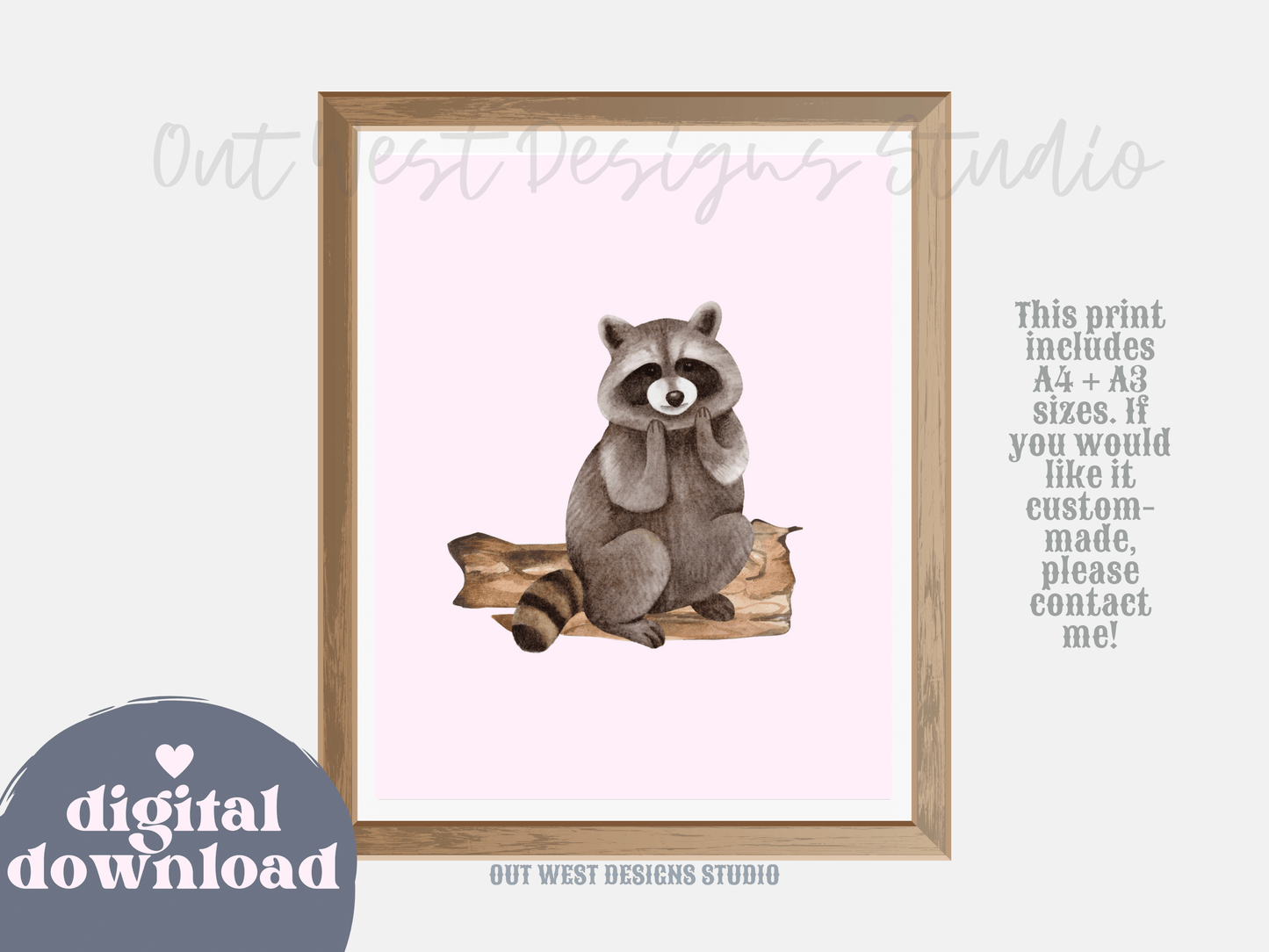 Woodlands animal print- babies, toddler boys + girls nursery home wall decor - fox deer raccoon wolf moose bear Canadian kids bedroom