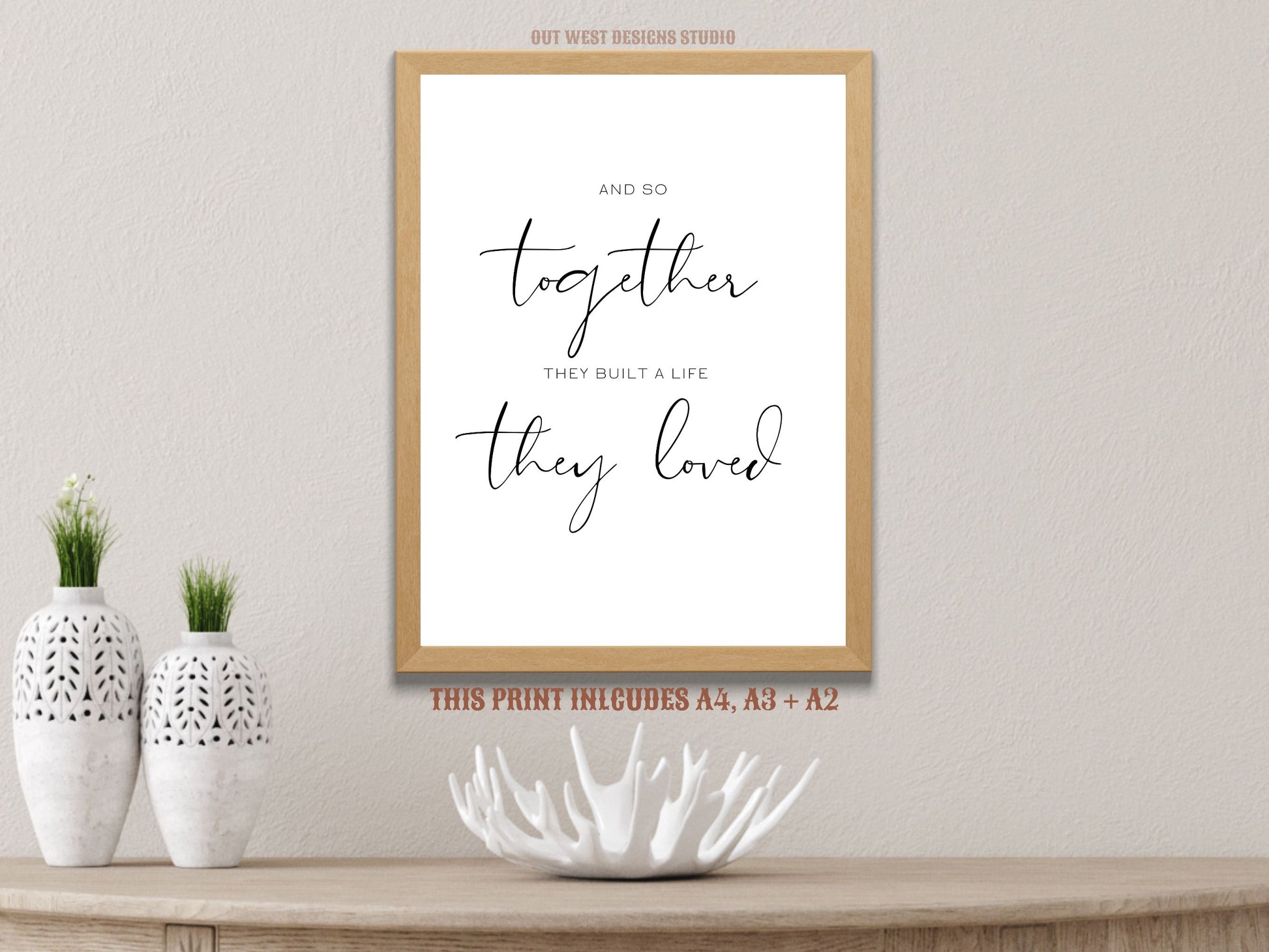 And So Together They Built a Life They Loved Print. Family Quote. Wall Art Prints. Bedroom Wall Decor. Quote Print. Printable Wall Art. Sign