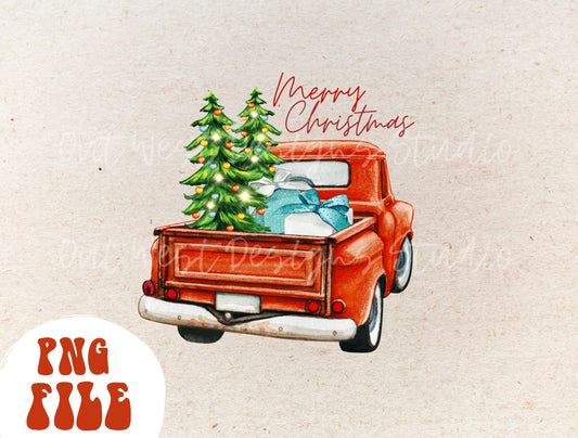 Country Christmas Vintage Truck Sublimation, Western Png, Digital Illustration, Sublimation File, Christmas Png, Xmas png