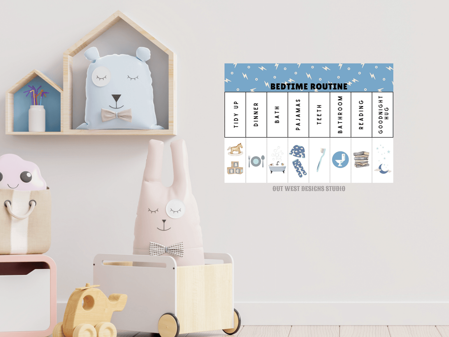 Boho Bedtime Routine | Digital Bedtime Flip Chart | Chore Checklist | Printable | Schedule for Kid | Montessori | Nighttime