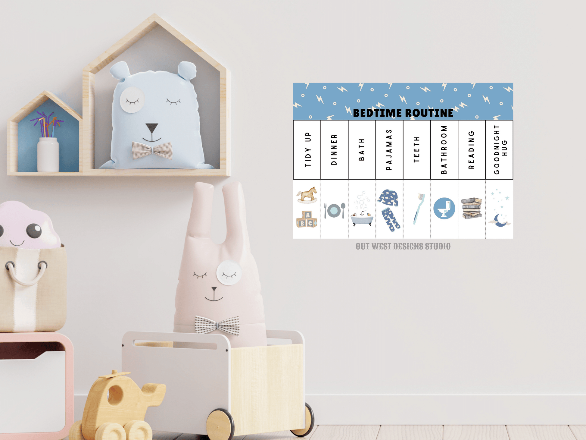 Boho Bedtime Routine | Digital Bedtime Flip Chart | Chore Checklist | Printable | Schedule for Kid | Montessori | Nighttime