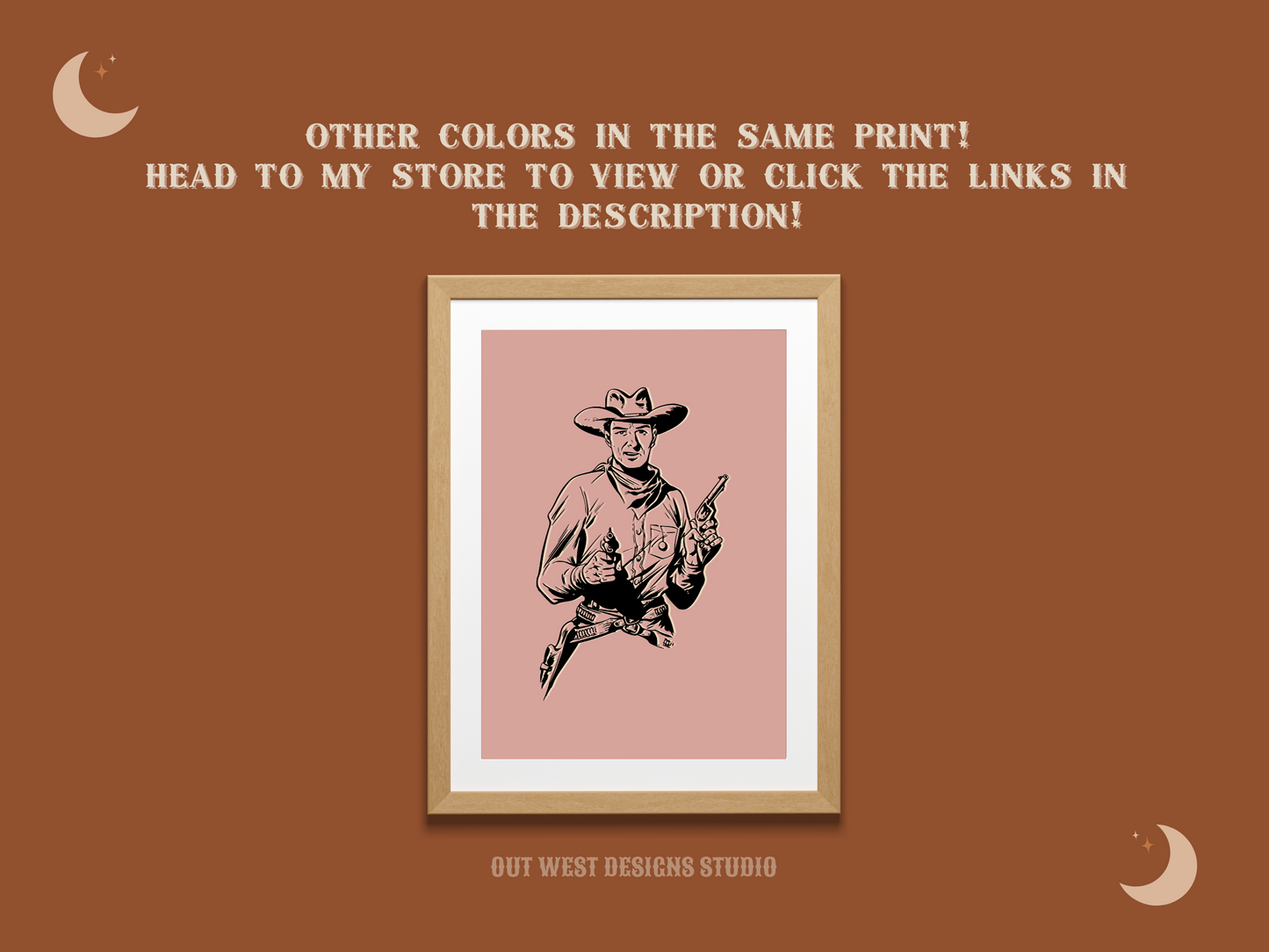 Printable Cowboy John Wayne western print - mustard - Western home decor Poster wall art long country sheriff south western!Printable Lone Outlaw cowboy western print - Cream + black - Western home decor - Poster wall art long country sheriff south western!