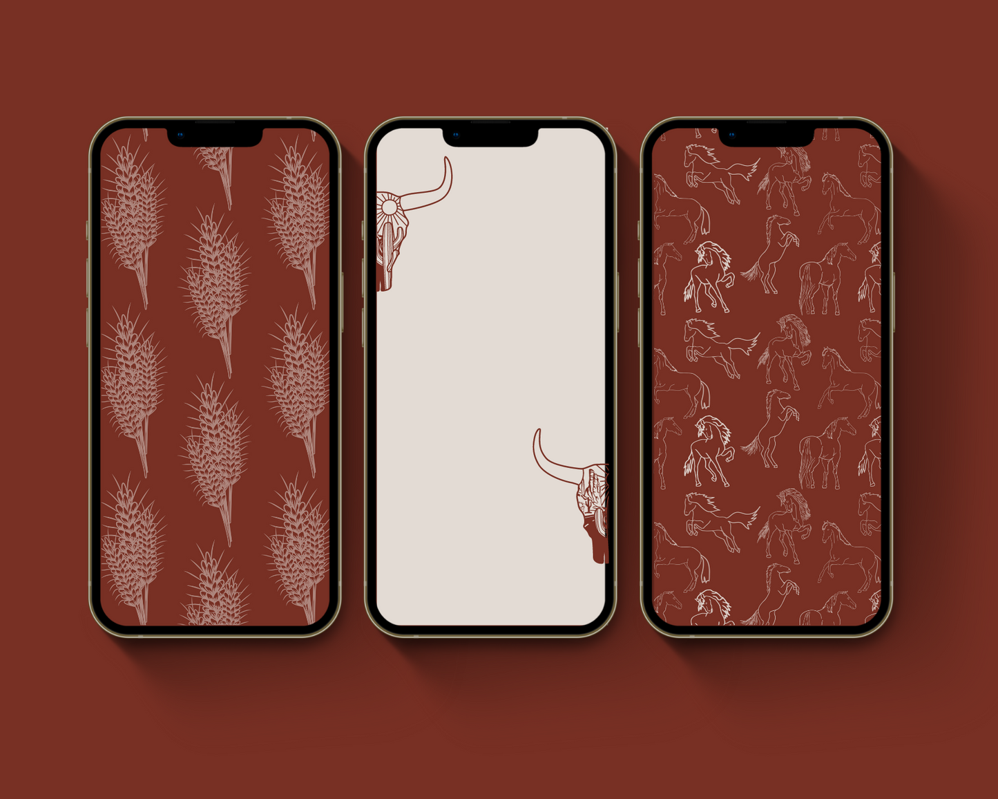 Wild West Cowgirl Instagram highlight covers + story backgrounds - Burgundy + light blue