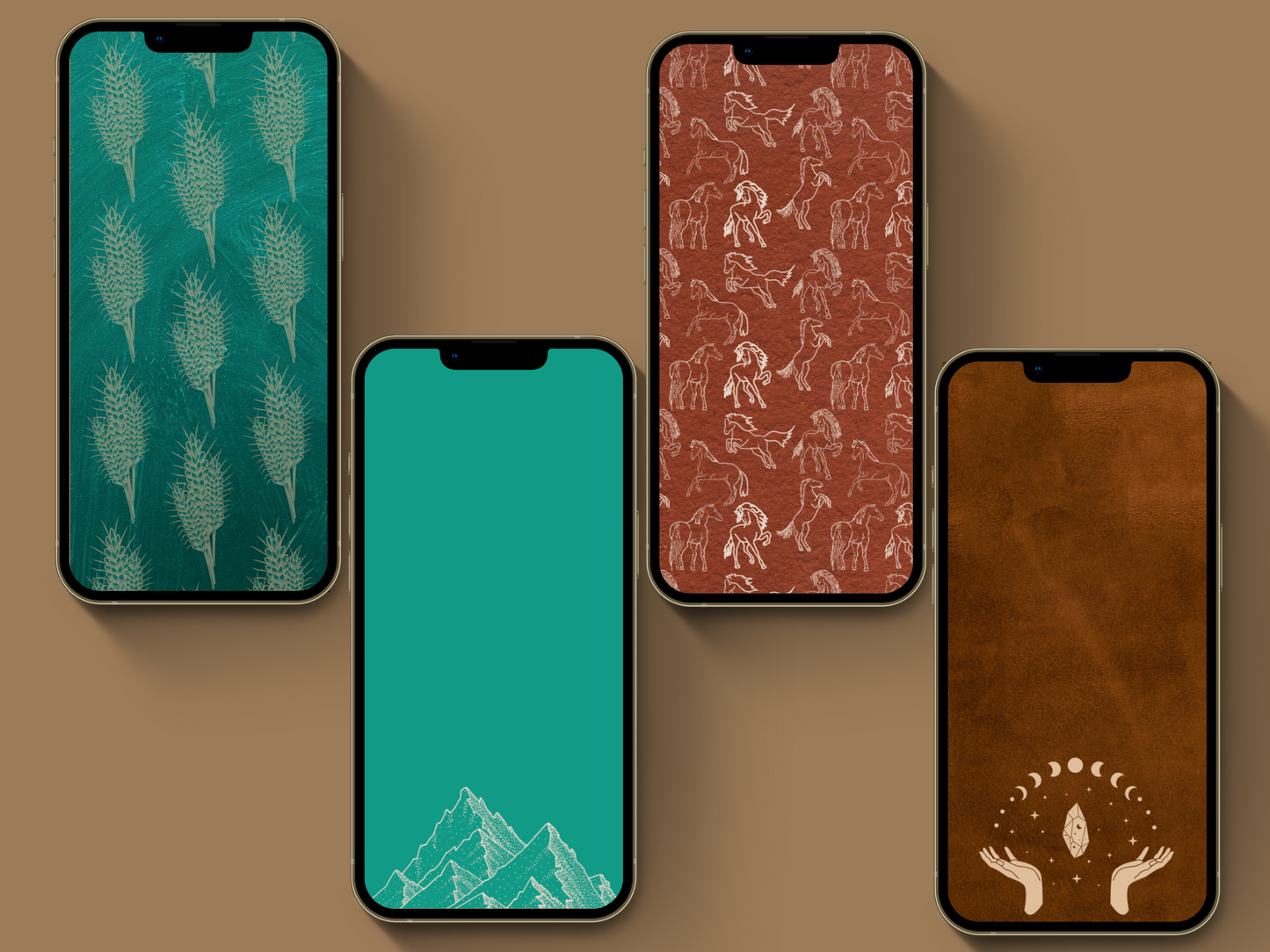 Wild West Western Cowgirl Instagram highlight covers + story backgrounds - Turquoise + rust