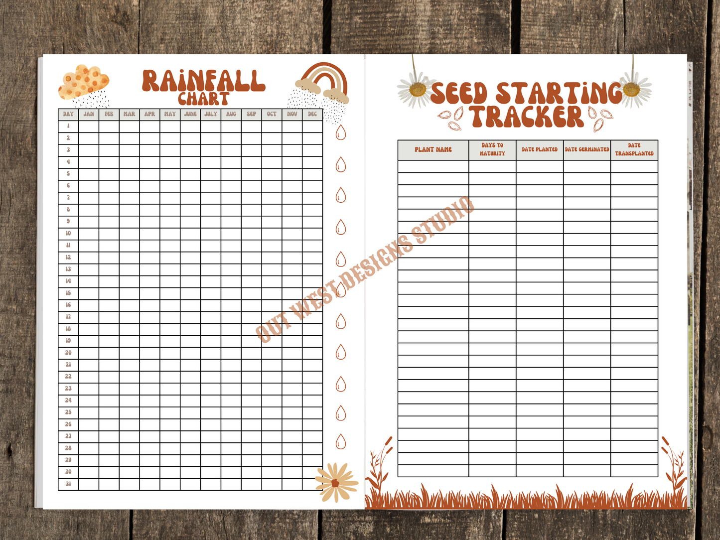 My garden journal diary | keep track of seeding, harvest, inventory + design your own layout | Homesteading book | flower + plant planner