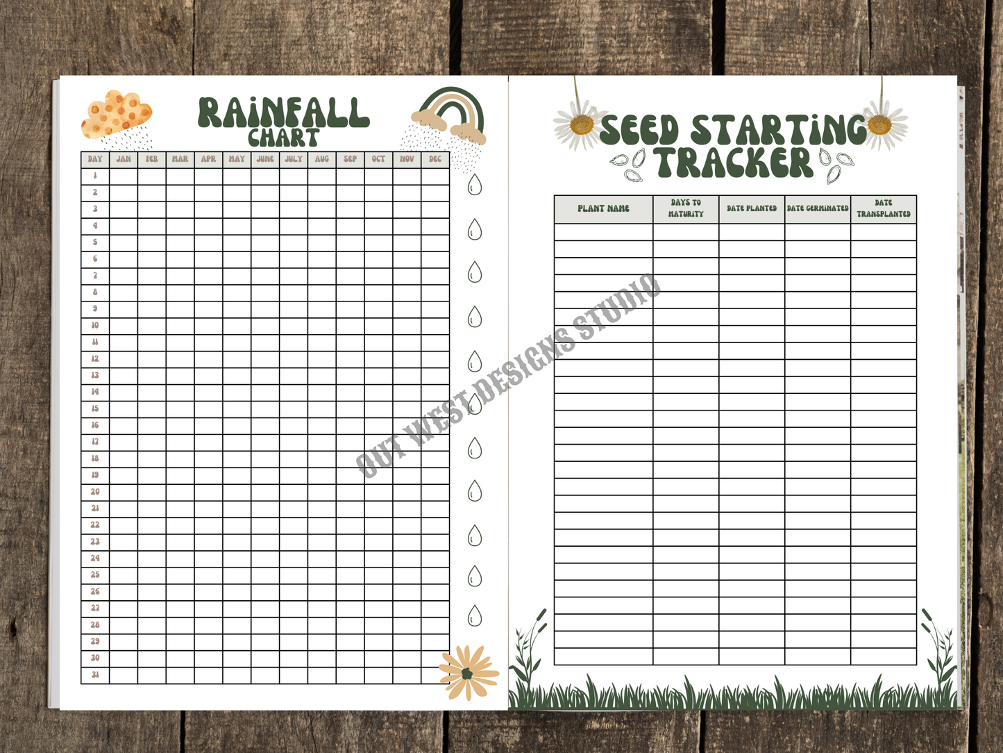 My garden journal diary | keep track of seeding, harvest, inventory + design your own layout | Homesteading book | flower + plant planner