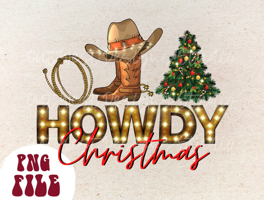 Howdy Christmas png download-Western Christmas png, Happy Holidays png, Country Christmas png, Holiday sublimation, Western png, Howdy png