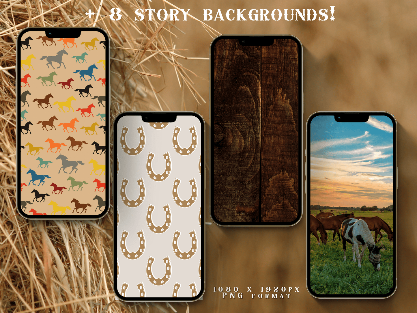 Equestrian horse riding Instagram highlight covers + story backgrounds - Hay tan show jumping, pony, dressage, rodeo cowgirl IG icons