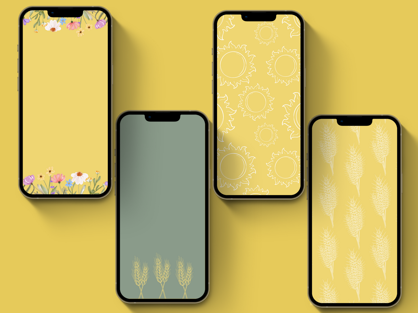 Farm + homesteading yellow Instagram highlight covers + story backgrounds. Garden + farm animals + flower illustrations + icons