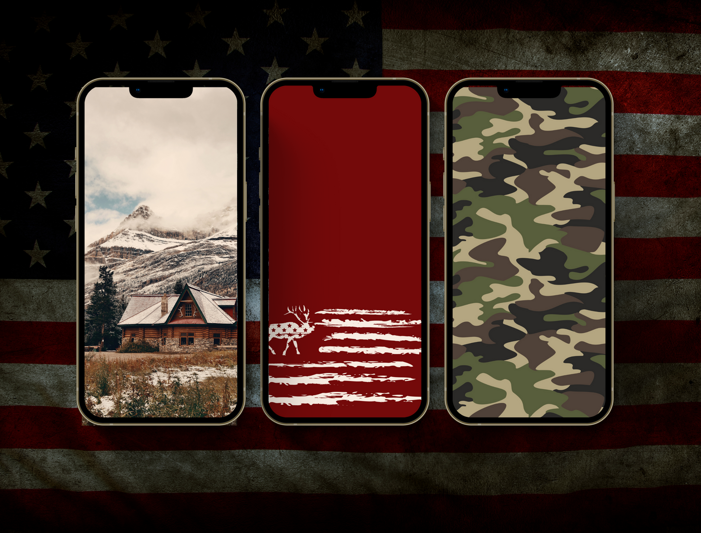 Redneck USA Country Instagram highlight covers + story backgrounds - FLAG hunting camo Western IG icons deer elk bear hunter social