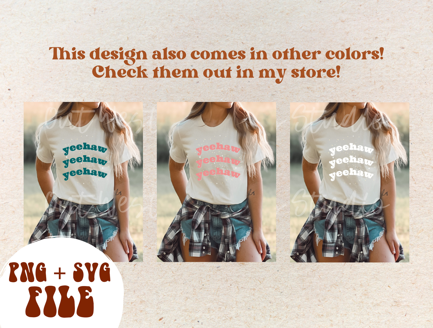 Yeehaw Western PNG + SVG file | Rust + stars | Retro Sublimations, Cowgirl Sublimation, Designs Digital Downloads, Shirt | country