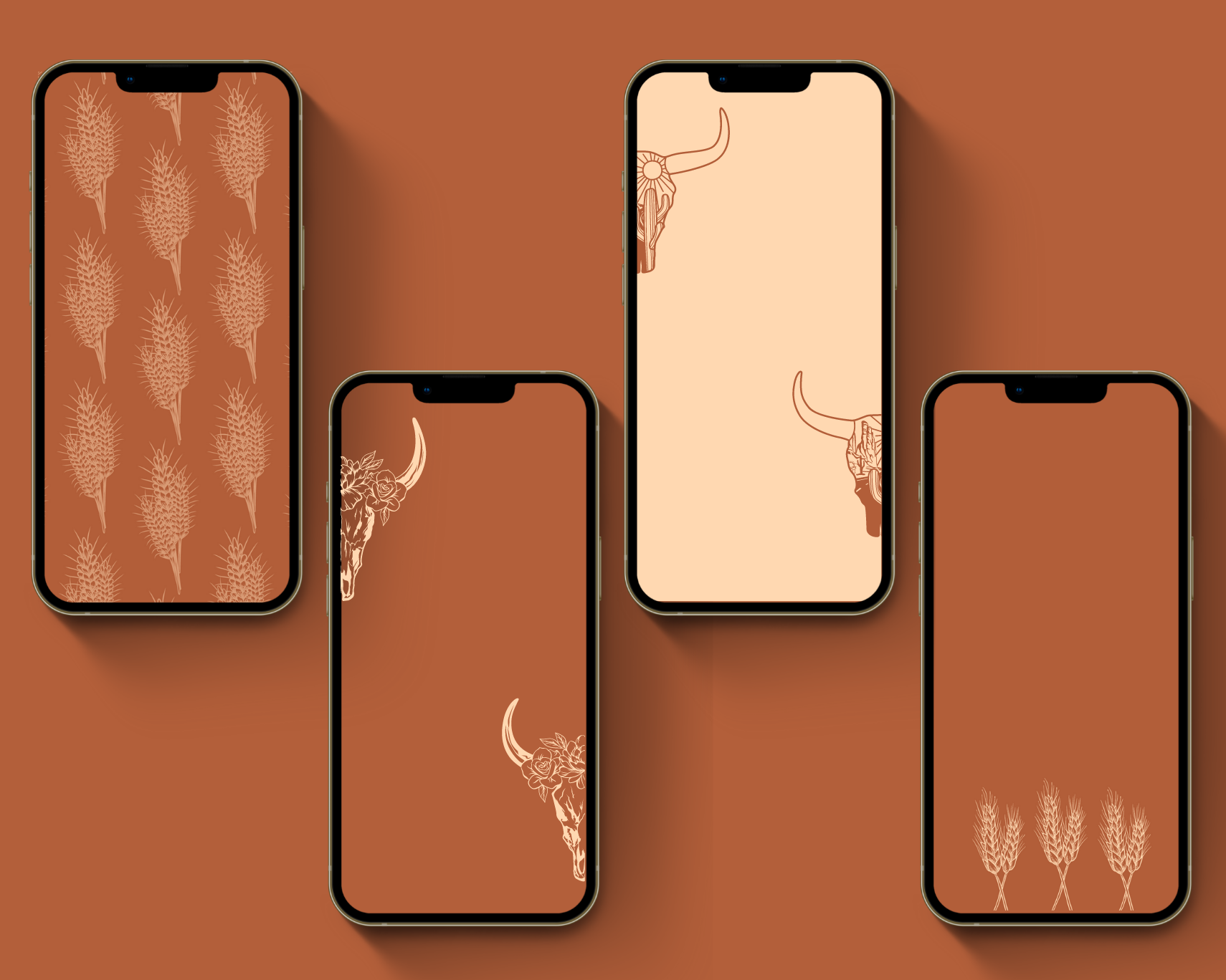 Wild West Cowgirl Instagram highlight covers + story backgrounds - Burnt orange