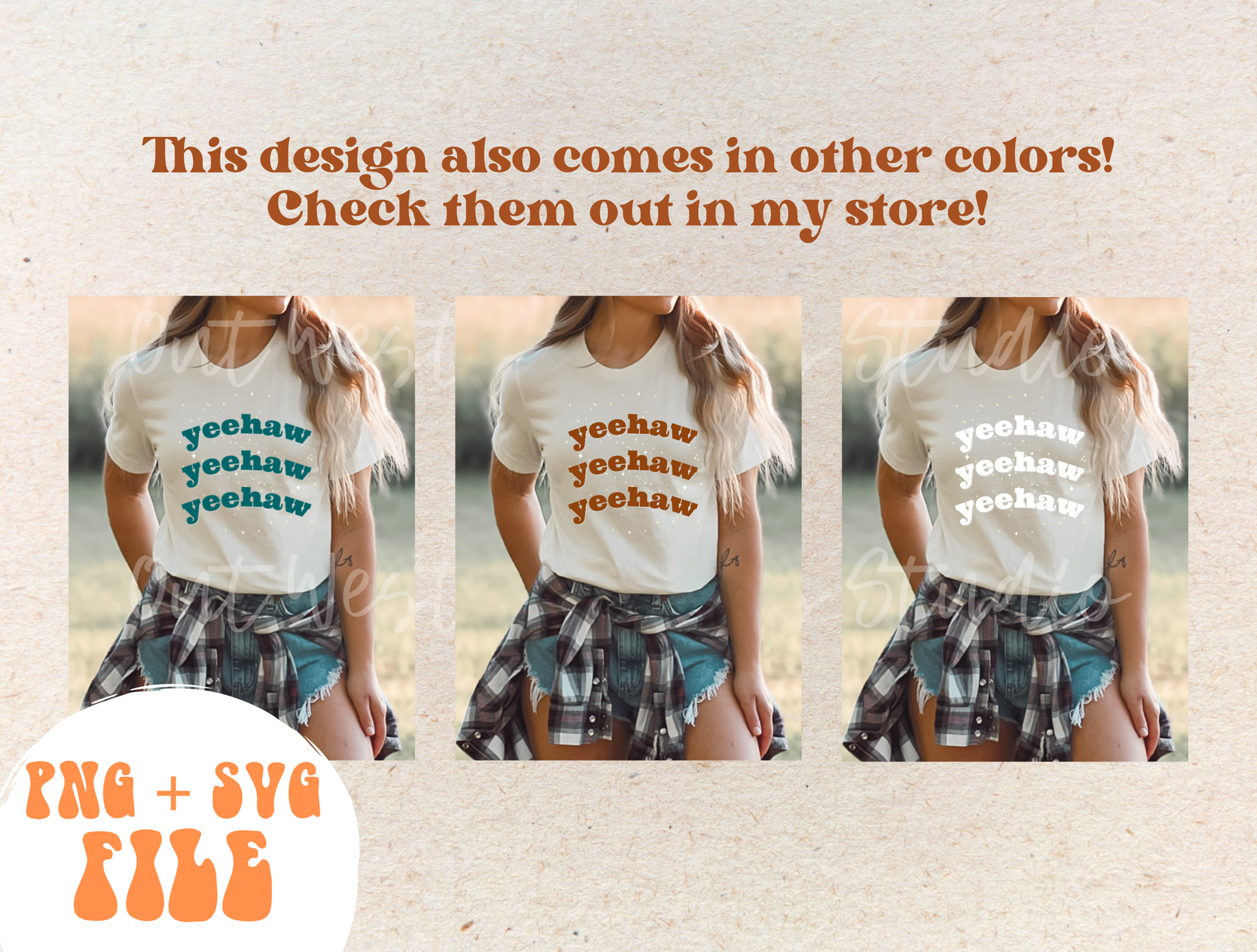 Yeehaw Western PNG + SVG file | Rust + stars | Retro Sublimations, Cowgirl Sublimation, Designs Digital Downloads, Shirt | country