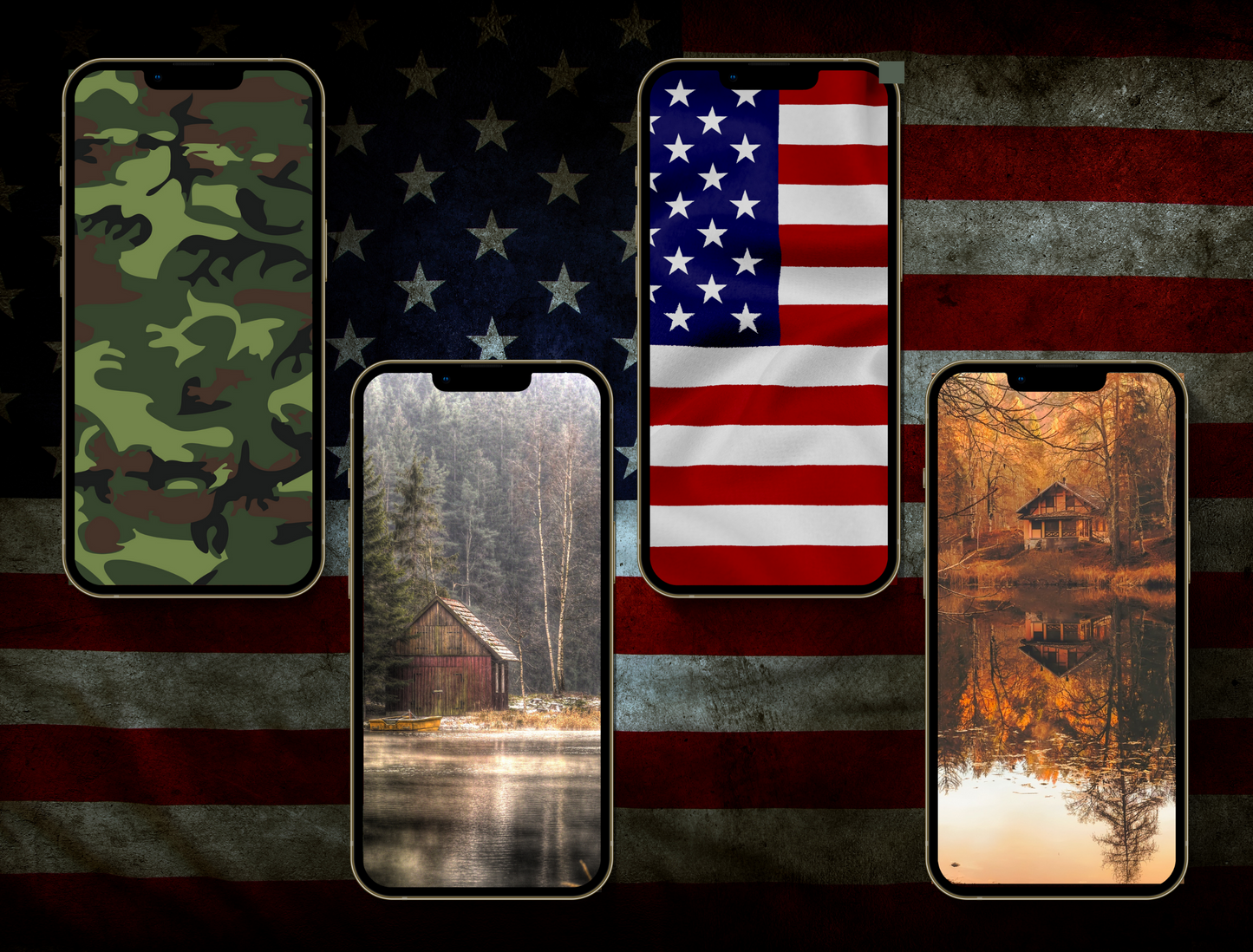 Redneck USA Country Instagram highlight covers + story backgrounds - FLAG hunting camo Western IG icons deer elk bear hunter social