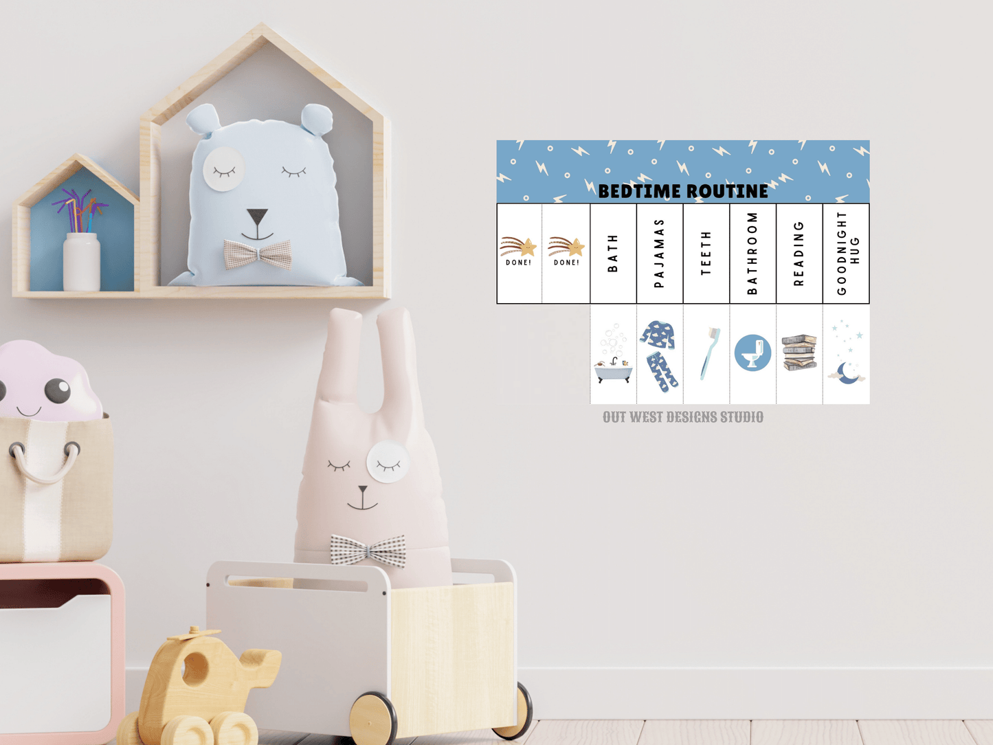 Boho Bedtime Routine | Digital Bedtime Flip Chart | Chore Checklist | Printable | Schedule for Kid | Montessori | Nighttime