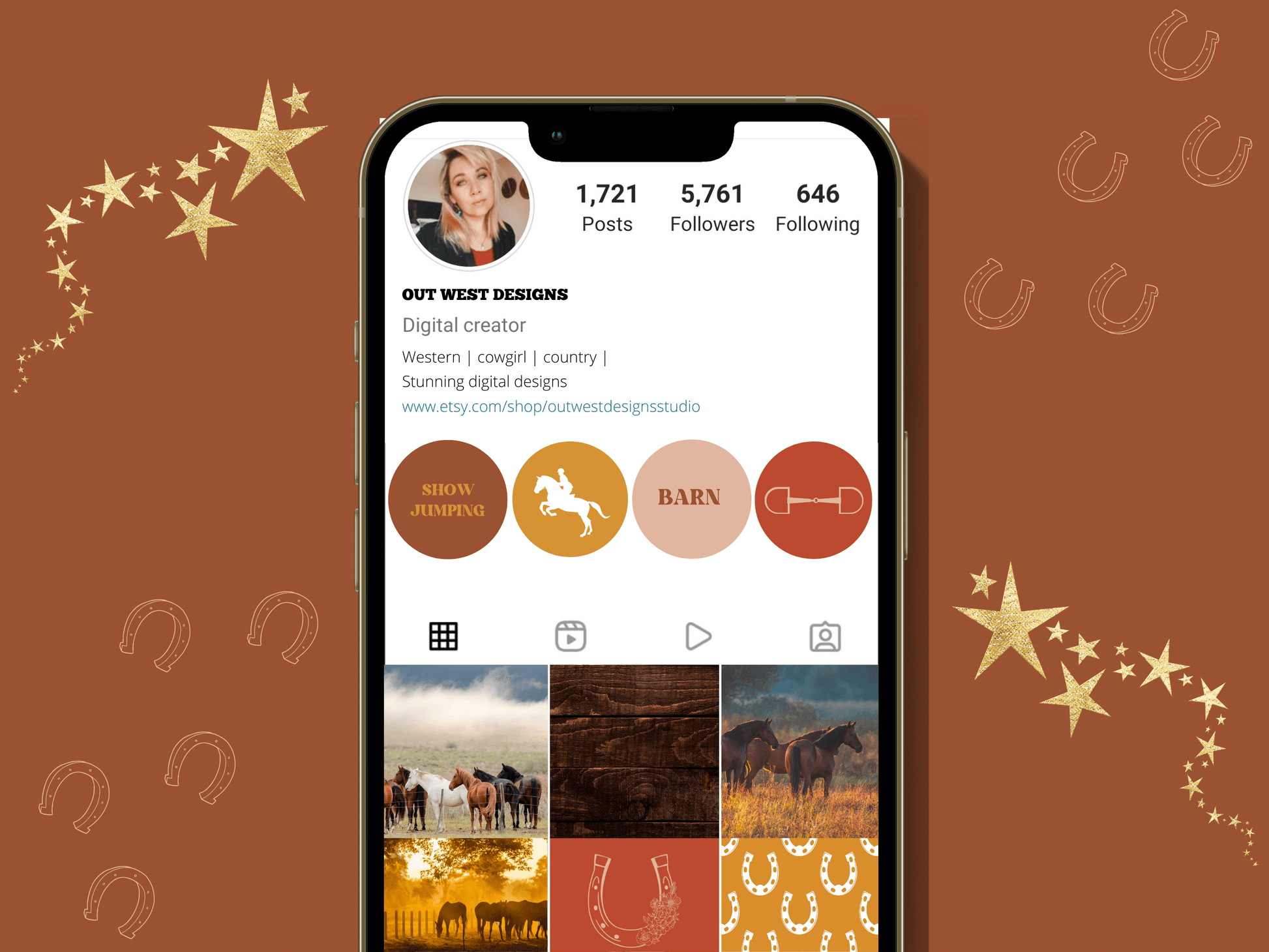 Equestrian horse riding Instagram highlight covers + story backgrounds - Fall earthy show jumping, pony, dressage, rodeo cowgirl IG icons