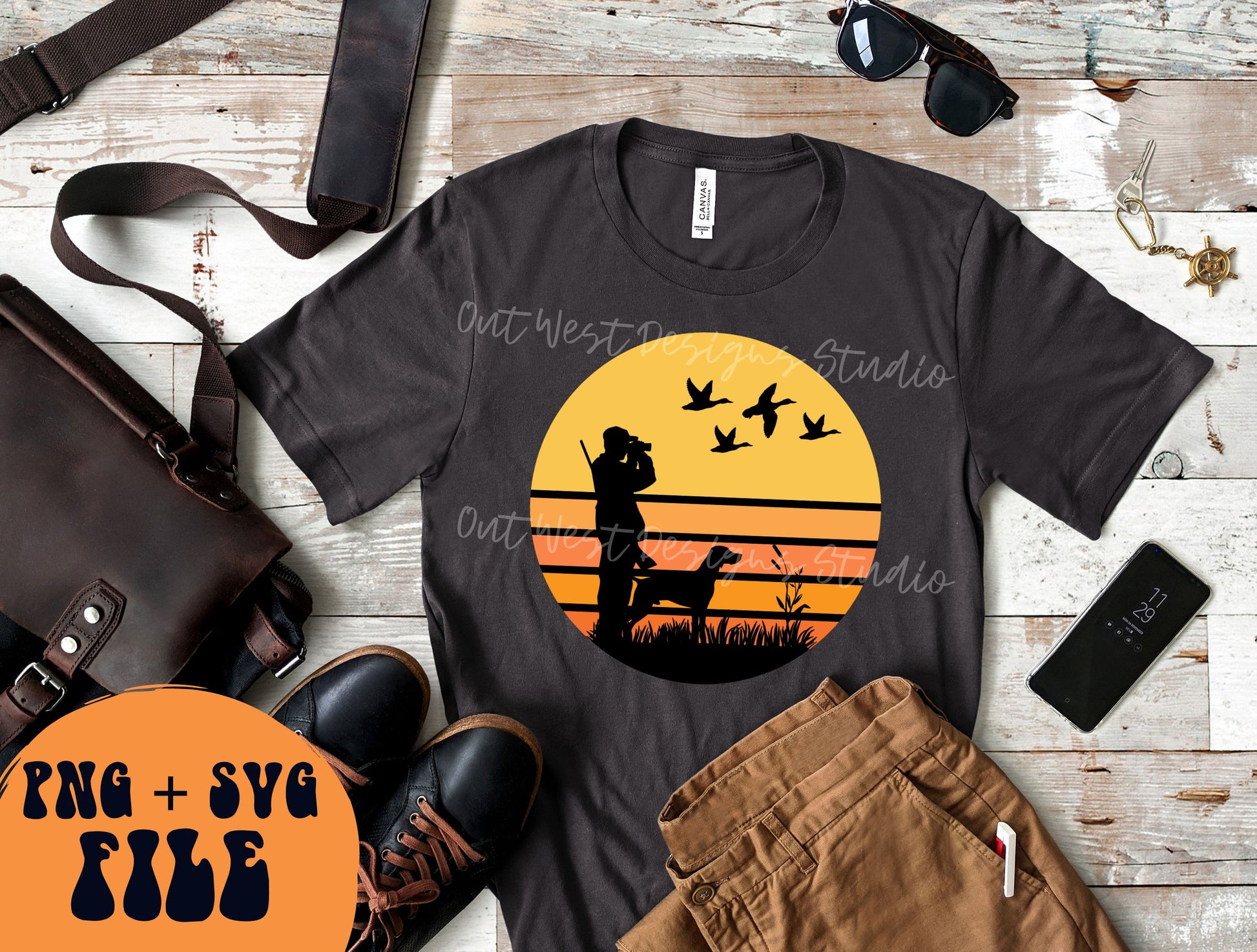 Duck Hunting hunter with dog Country SVG + PNG, Buck geese Season | Cut file Sublimation Design instant Downloads | Digital files