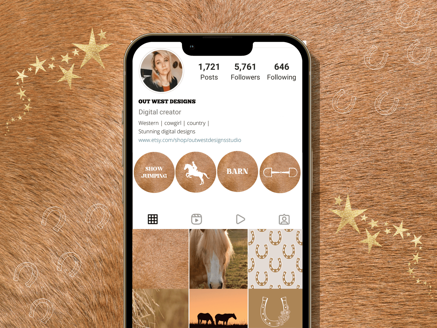 Palomino Equestrian horse riding Instagram highlight covers + story backgrounds - show jumping, pony, dressage, rodeo cowgirl IG icons