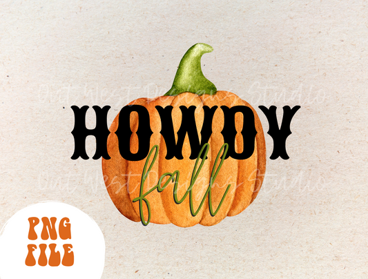 Western Fall halloween Howdy fall pumpkin PNG, Season, Sublimation Design instant Downloads, Retro Autumn Vibes, Thanksgiving
