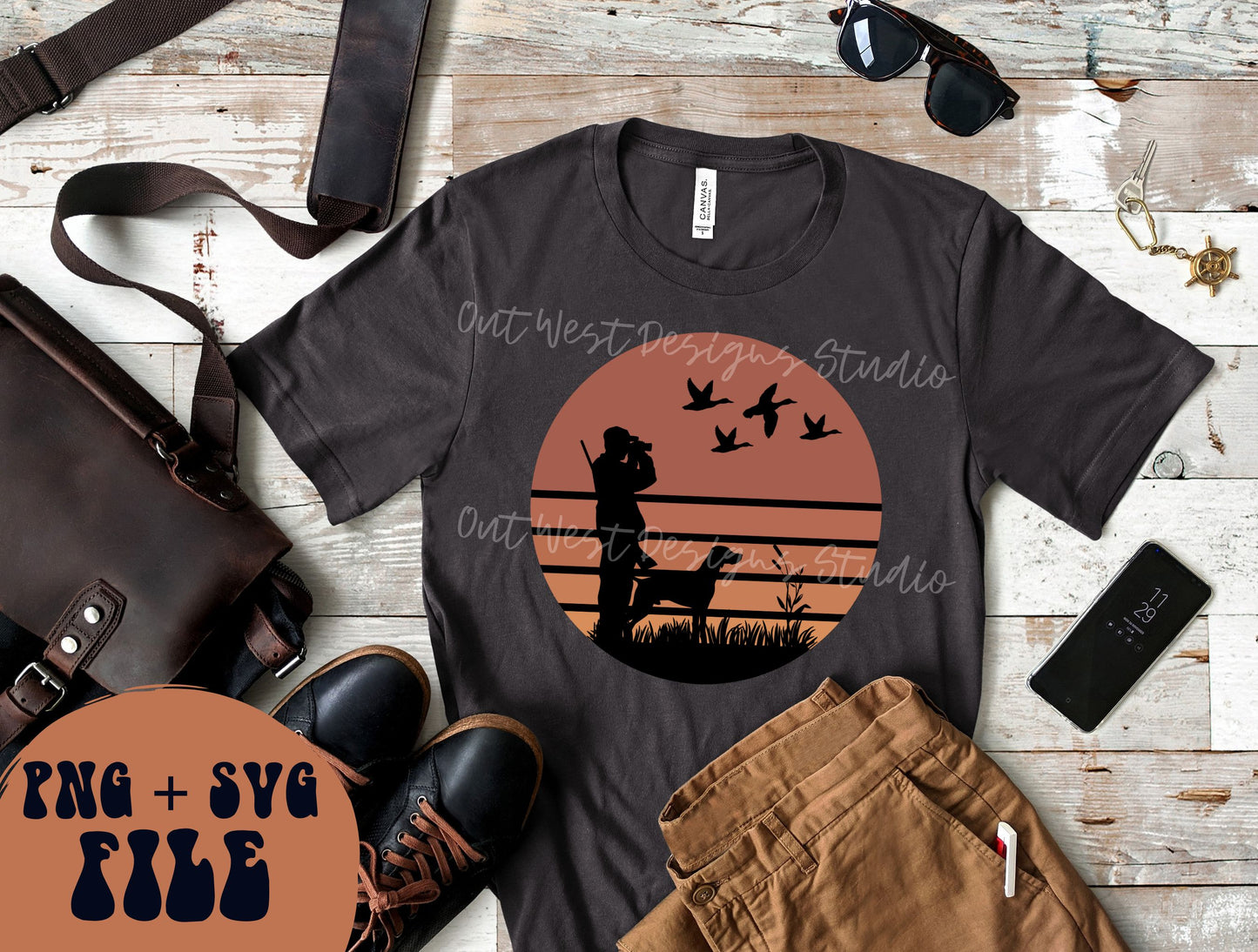 Duck Hunting hunter with dog Country SVG + PNG, Buck geese Season | Cut file Sublimation Design instant Downloads | Digital files