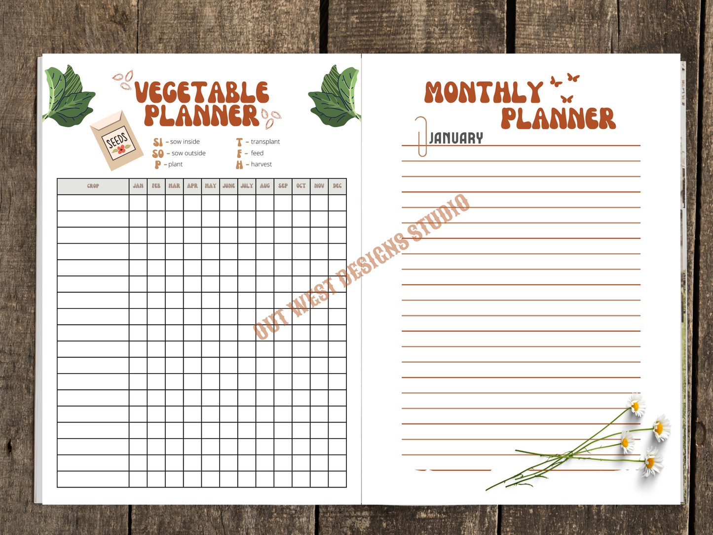 My garden journal diary | keep track of seeding, harvest, inventory + design your own layout | Homesteading book | flower + plant planner