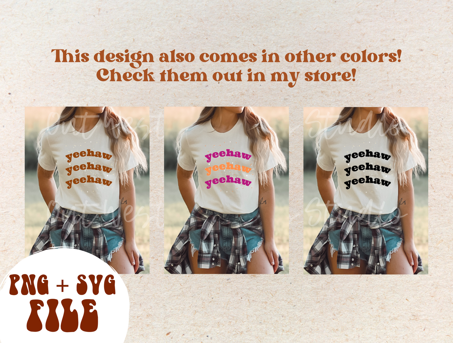 Yeehaw Western PNG + SVG file | Rust + stars | Retro Sublimations, Cowgirl Sublimation, Designs Digital Downloads, Shirt | country