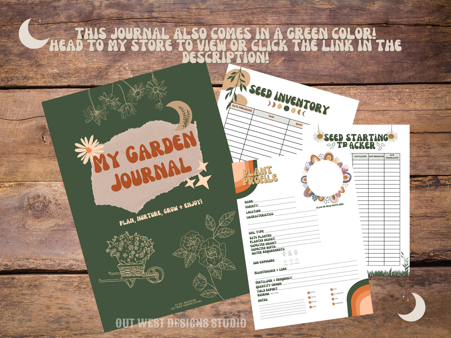 My garden journal diary | keep track of seeding, harvest, inventory + design your own layout | Homesteading book | flower + plant planner