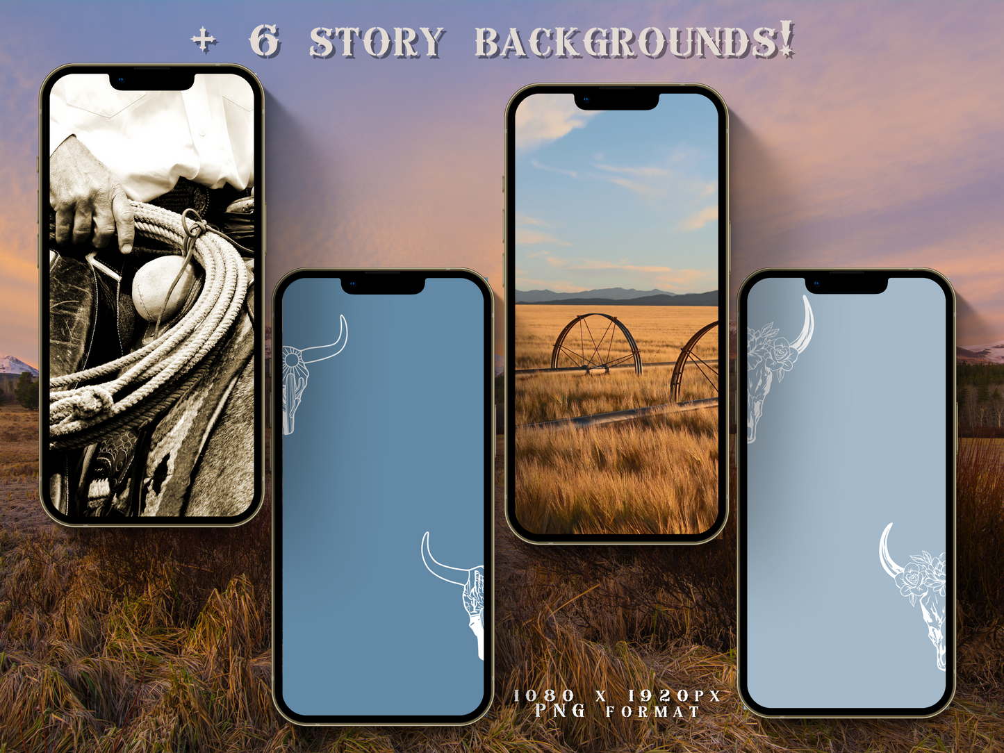 Wild West Big sky Cowgirl Instagram highlight covers + story backgrounds - Western Southwest Blue Montana ranch cowboy western IG icons