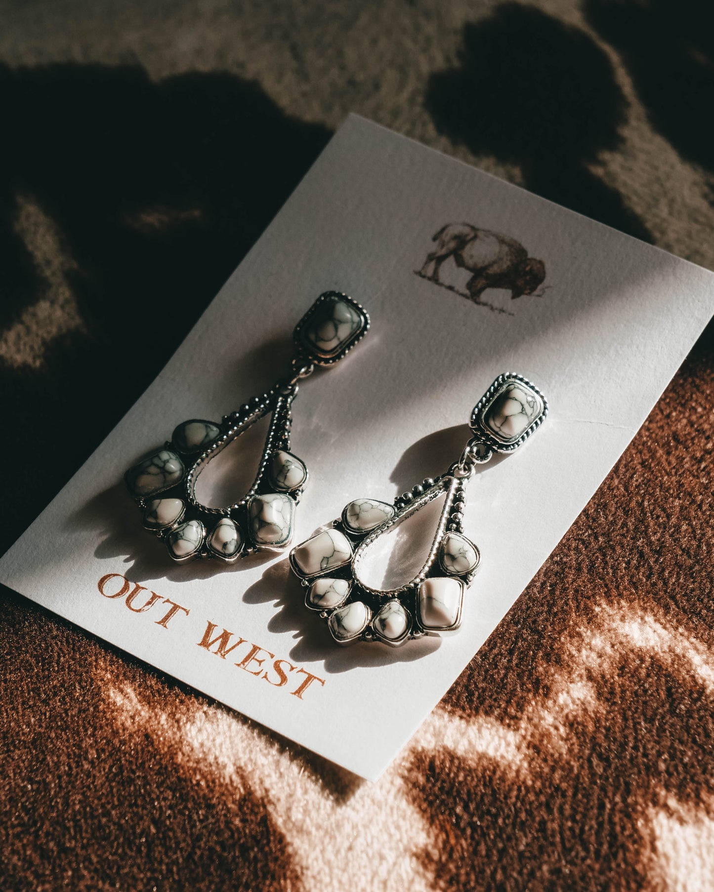 Out West  Rock n' Roll class earings | white western jewelery earrings